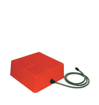 Square Heated Pet Bowl (Red)-60 W : 1 1/4 GALLON