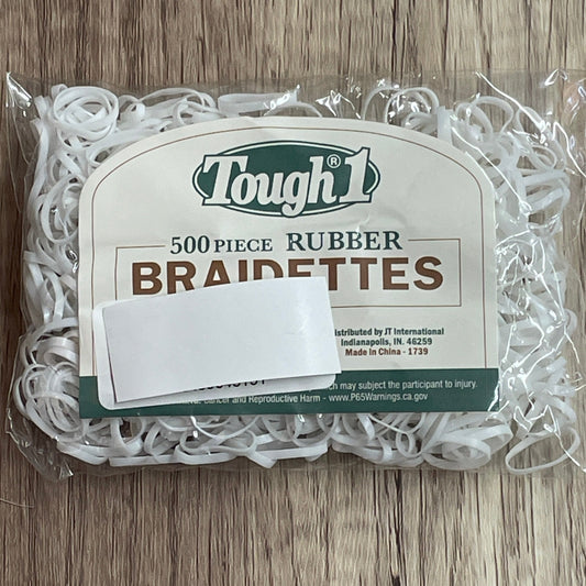 Braiding Bands, White-500ct