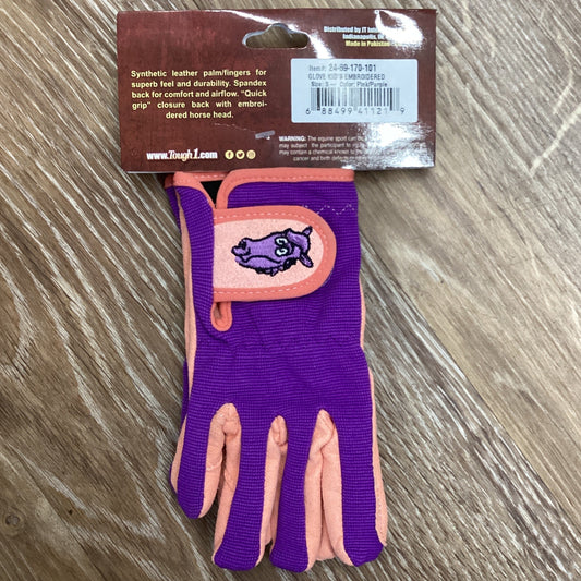 EMB KID'S GLOVE, PURPLE & PINK SMALL