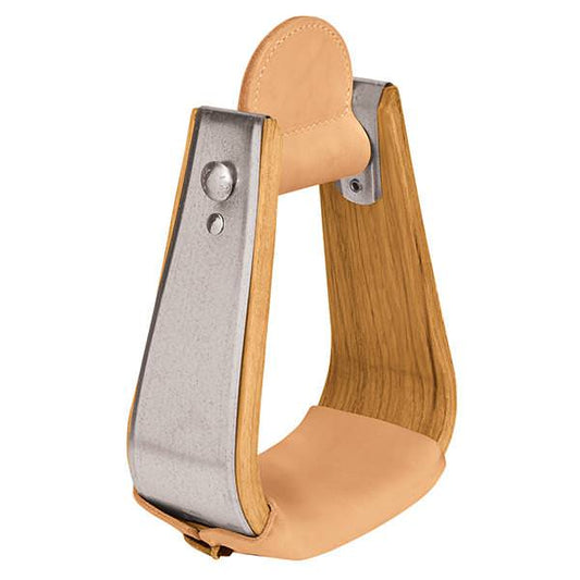 2026 WV STIRRUPS: Wooden with Leather Treads, Deep Roper 3"