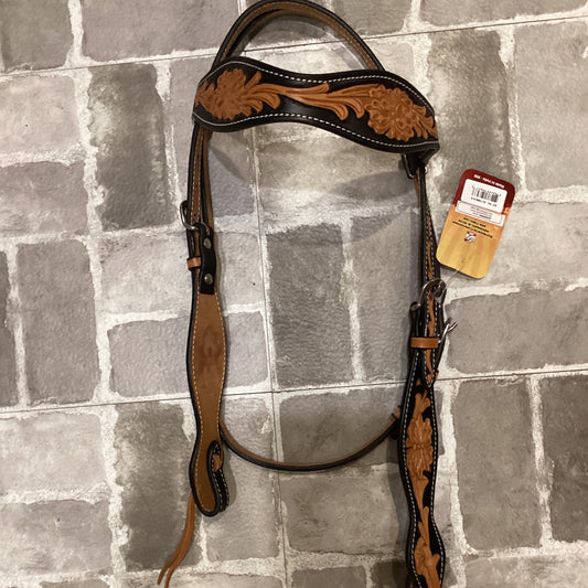 TWO TONE FLORAL HEADSTALL-HEADSTALL