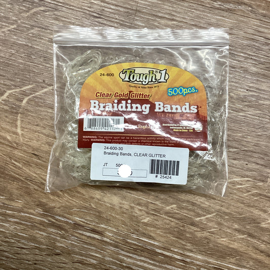 Braiding Bands, CLEAR GLITTER-500ct