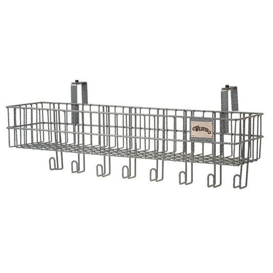 36" WIRE BASKET WITH 8 HOOKS, STEEL