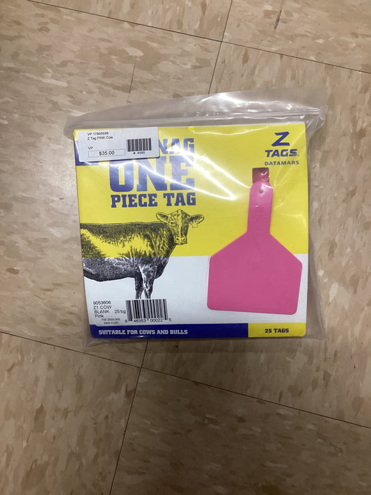 Z Tag PINK Cow
