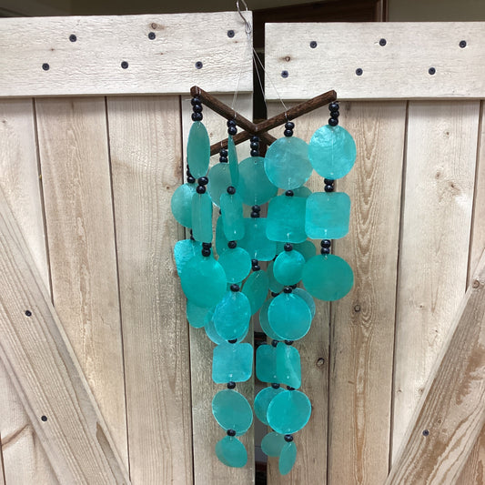 CAPIZ CHIME WITH WOODEN BEADS