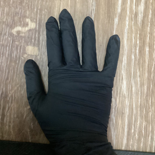BLACK NITRILE GLOVE, M 10PK