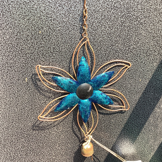 Blue Open Petal Flower Ornament
