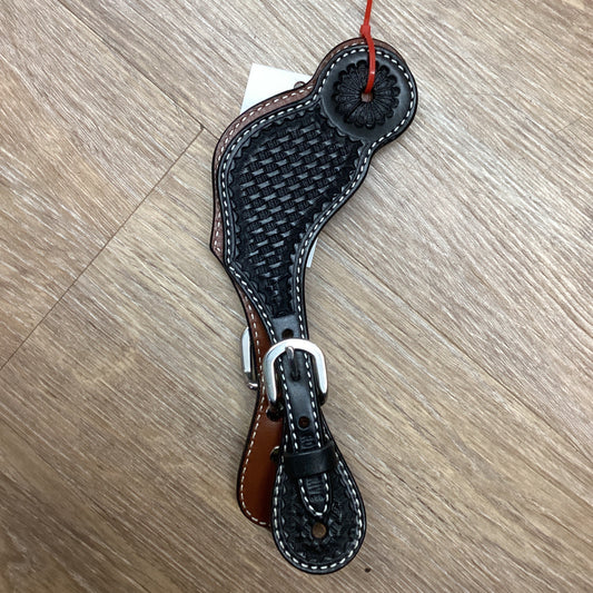 SPUR STRAPS: BLACK BASKETWEAVE