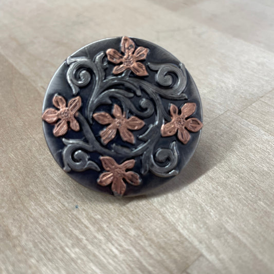 WILD RAG SLIDE: ANTQ SILVER W/ FLORAL