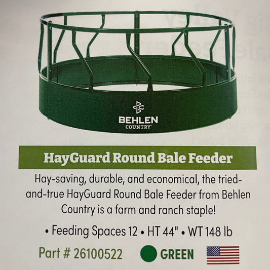 BEH FEEDER, HAY GUARD ROUND BALE FEEDER