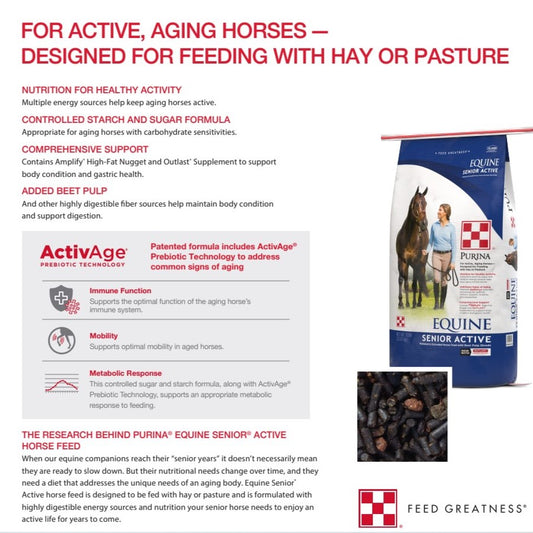 Equine Senior Active BLUE-HORSE FEED : 50#