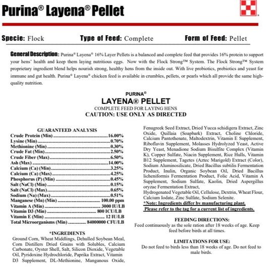 Layena Pellets-CHICKEN FEED : 50#