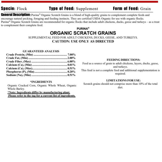 MP PUR CHICKEN - ORGANIC SCRATCH 35LB