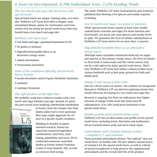 Wellsolve L/S-HORSE FOOD : 50#