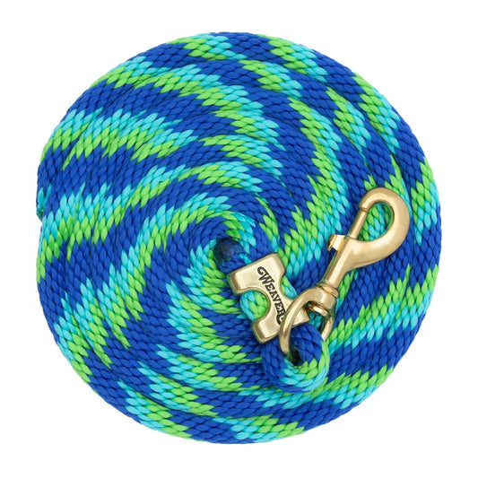 2026 WV Lead: Poly Rope, Brass Snap, 10' Dazzling Blue/Turquoise/Classic Green