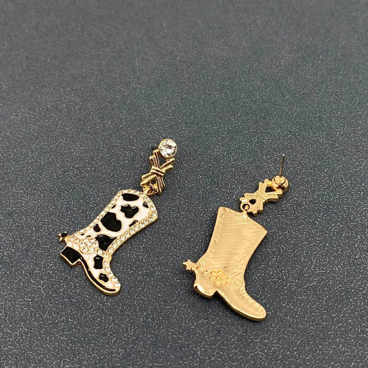 COWGIRL RHINESTONE BOOTS POST EARRINGS