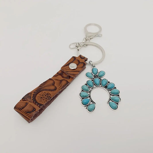 Western Style Turquoise Pendant Keychains