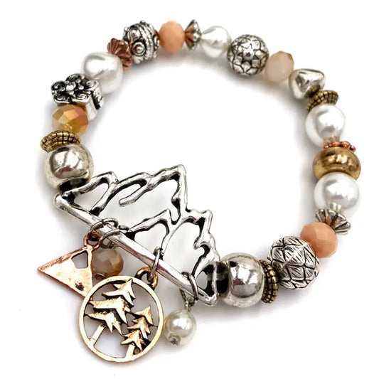 Mountain Nature Charms Vintage Stretch Bracelet
