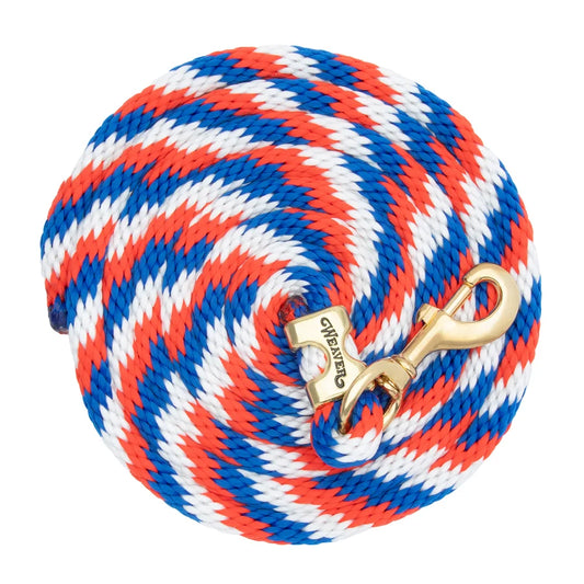 2026 WV Lead: Poly Rope, Brass Snap, 10' Red/White/Blue