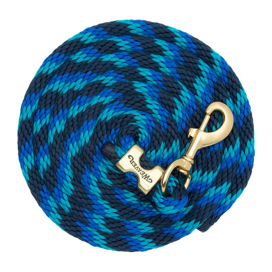2026 WV Lead: Poly Rope, Brass Snap, 10' Navy/Blue/Turquoise