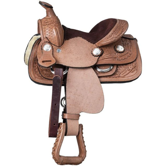 8" MINI WESTERN ROPER SADDLE, LIGHT OIL