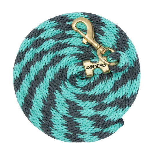 2026 WV Lead: Poly Rope, Brass Snap, 10' Gray/Aqua