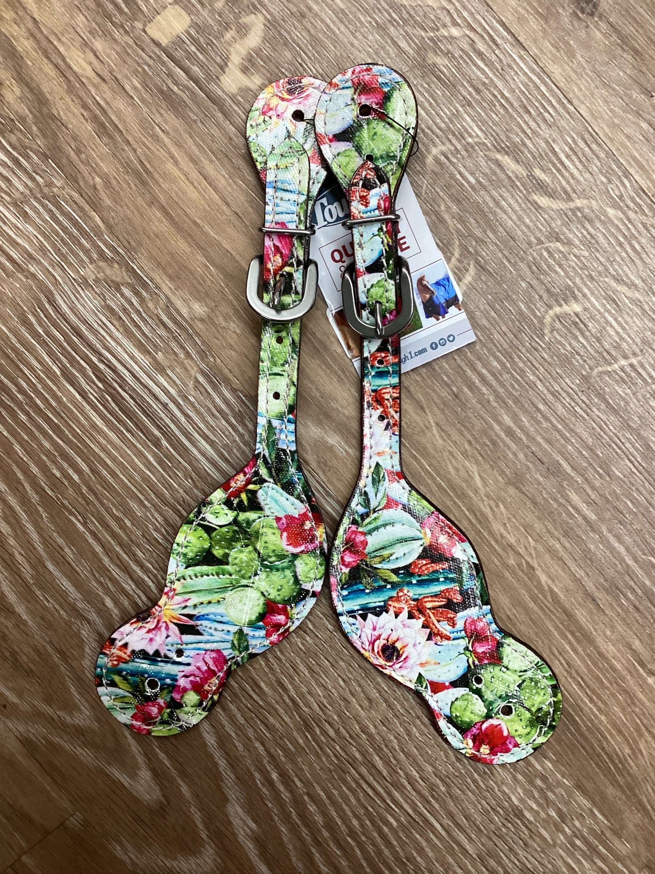 SPUR STRAPS, CACTUS FLOWER PRINT