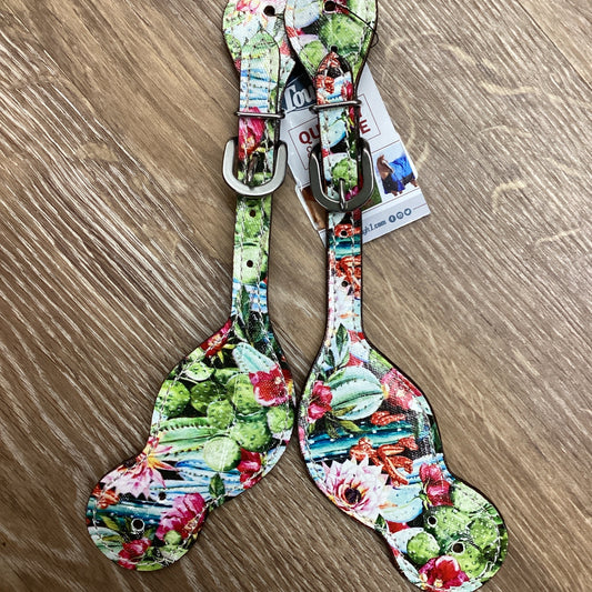 SPUR STRAPS, CACTUS FLOWER PRINT