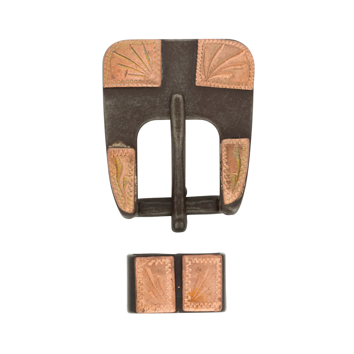 BUCKLE: SQR HEEL 5/8" BUFFED BROWN