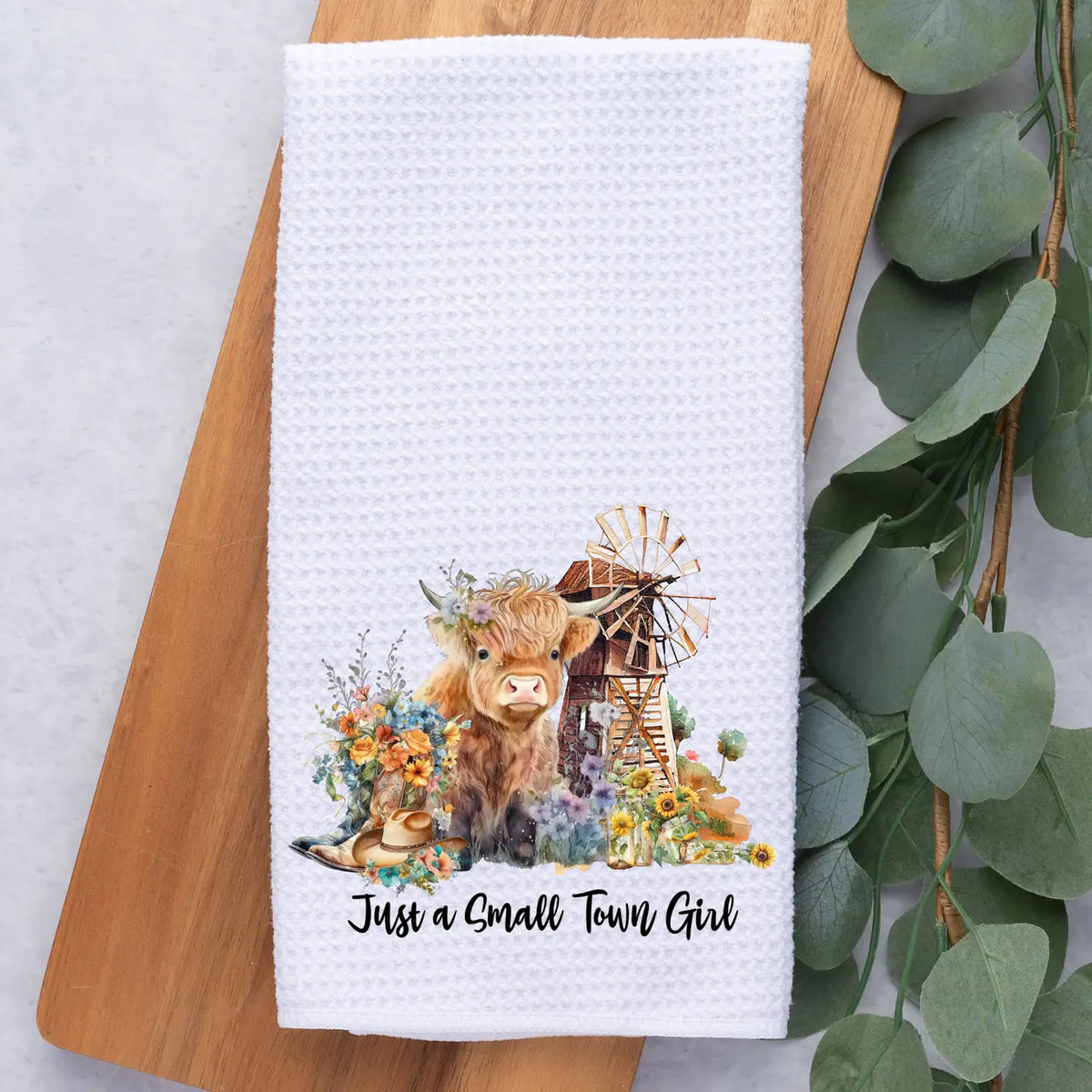 Just A Small Town Girl, Cow  Hand Towel