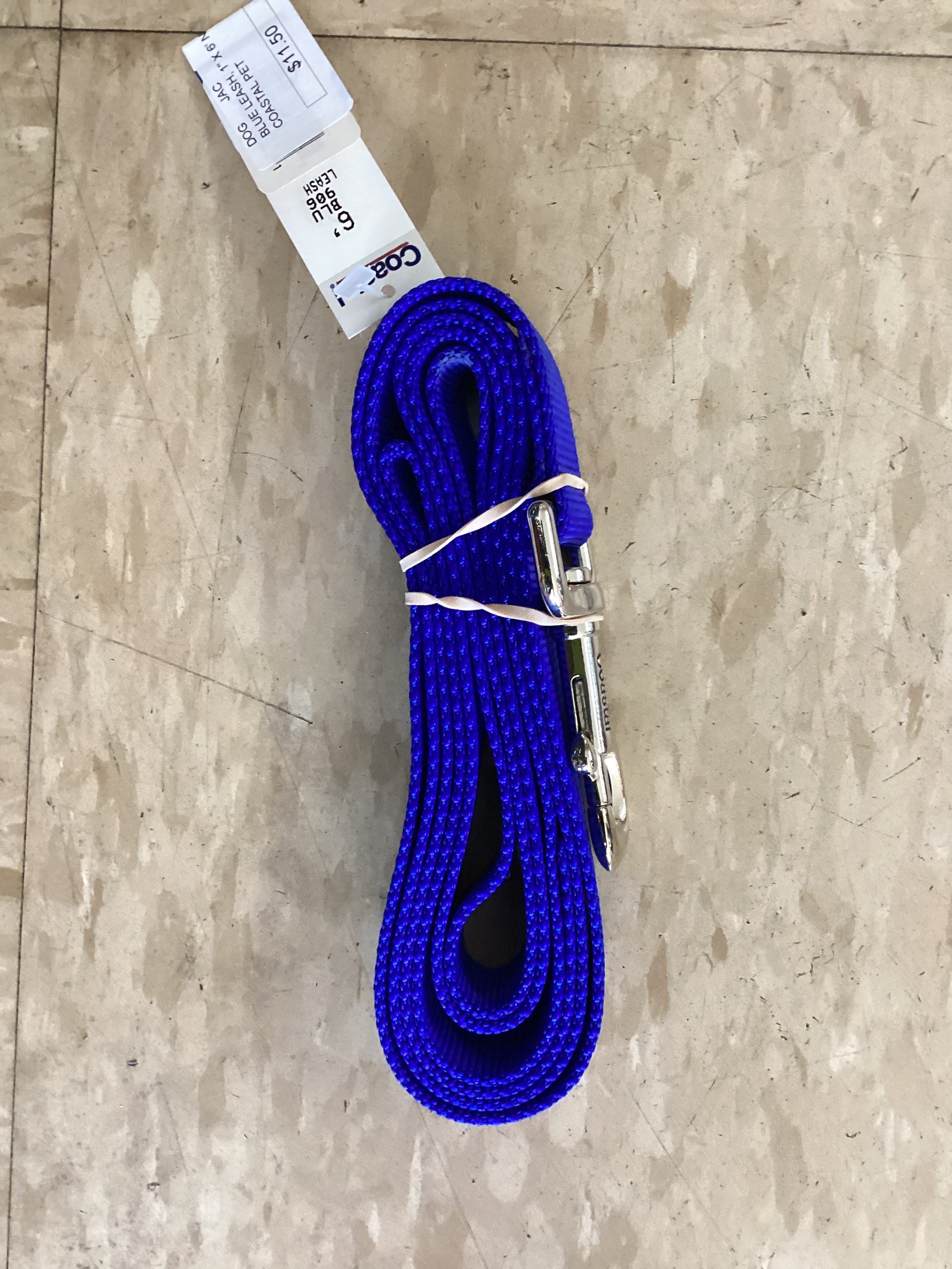 BLUE LEASH, 1" X 6' NYLON