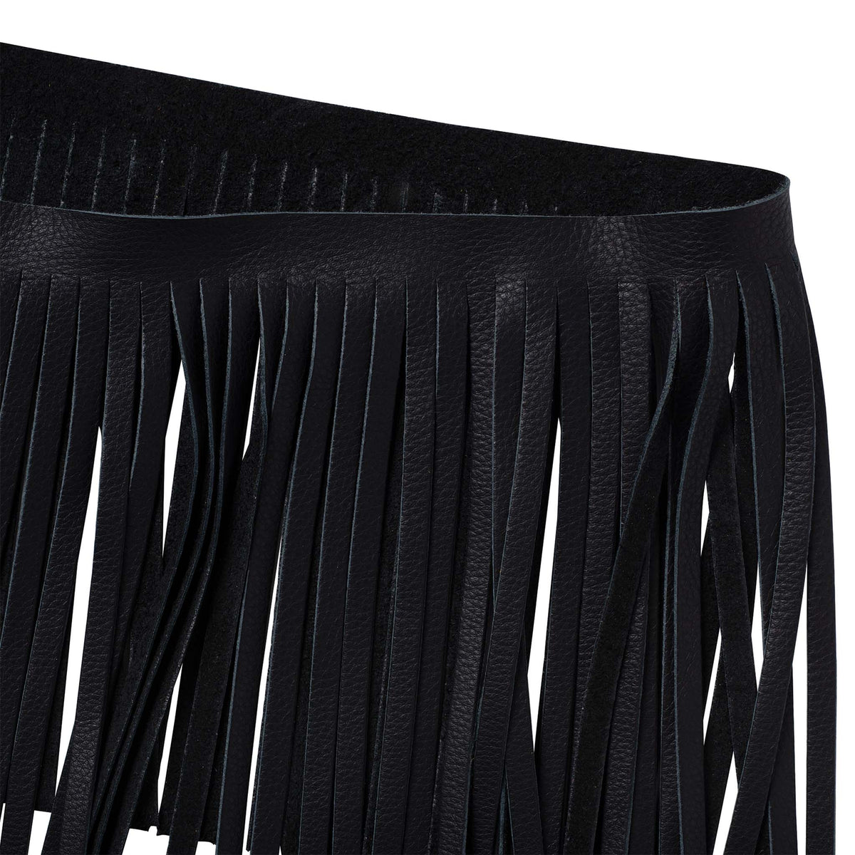 FRINGE, DEERHIDE, BLACK, 1 FOOT