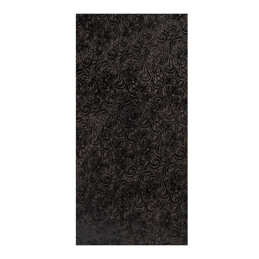 12" X 24" EMB PANEL FLORAL SMOKE LEATHER