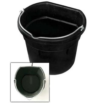 HEATED BUCKET, RUBBER 18 QT FLAT BACK BLACK