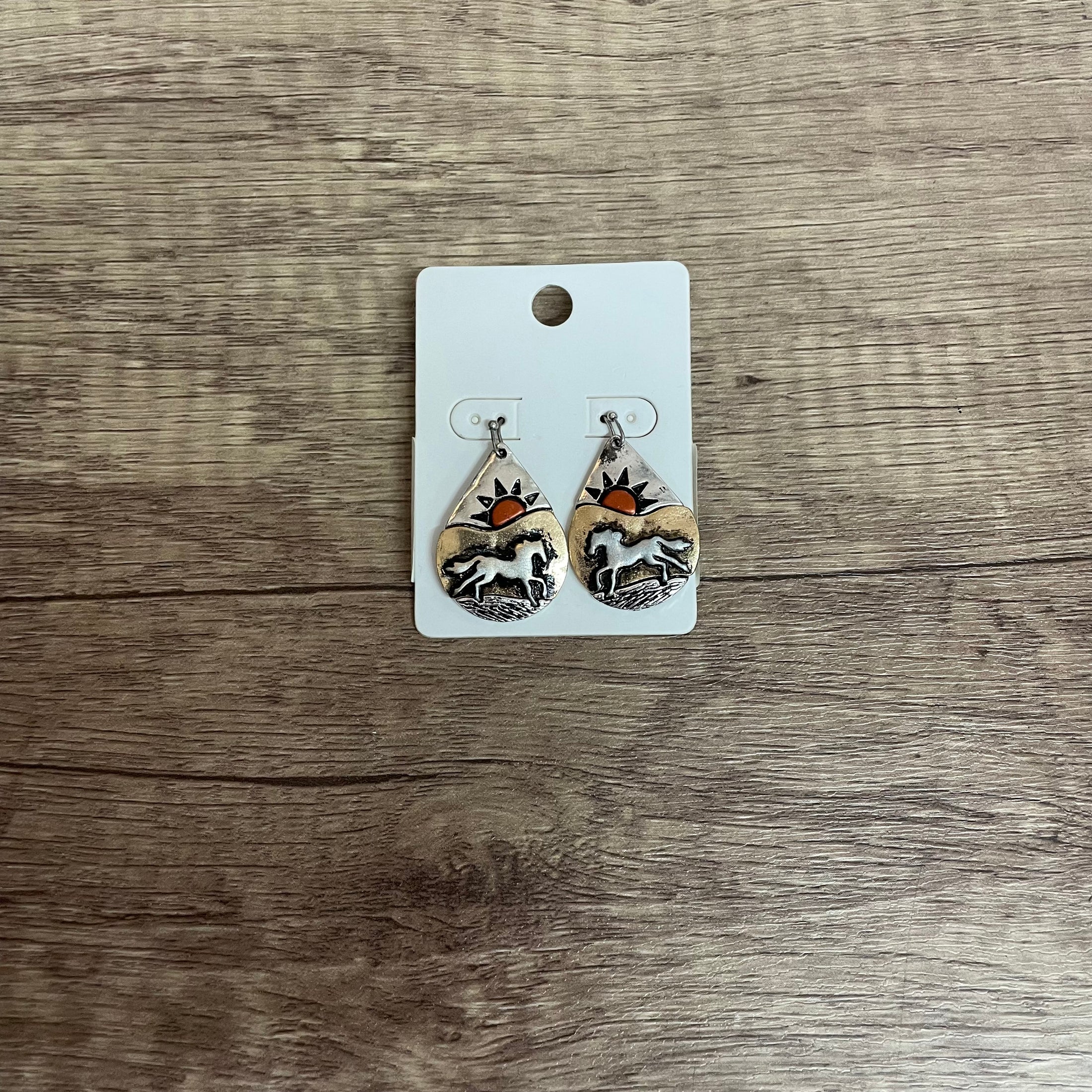 SW AZTEC NAV DANGLE EARRING, SILVER