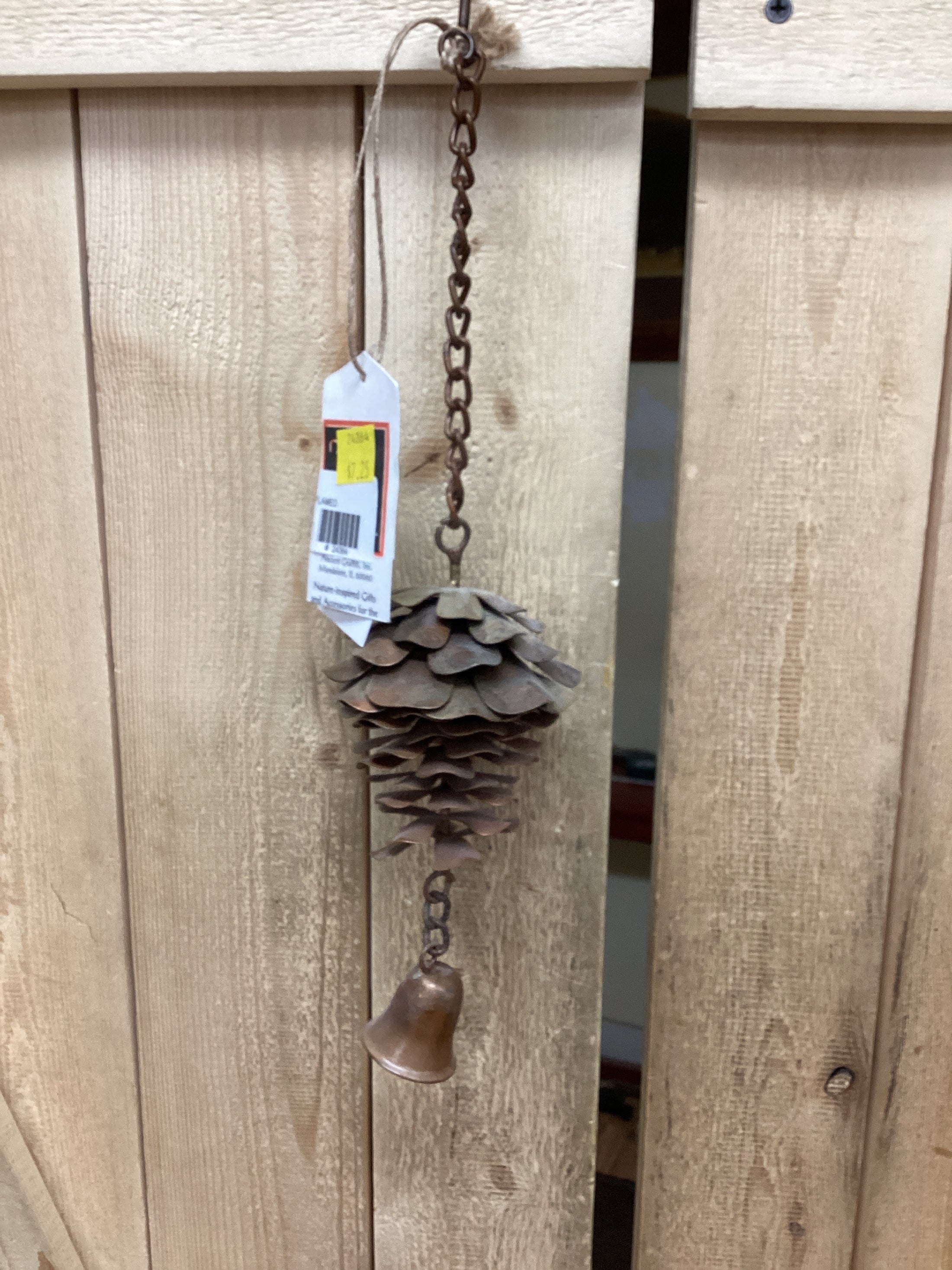 *PINE CONE W/ BELL, FLAMED, HAN