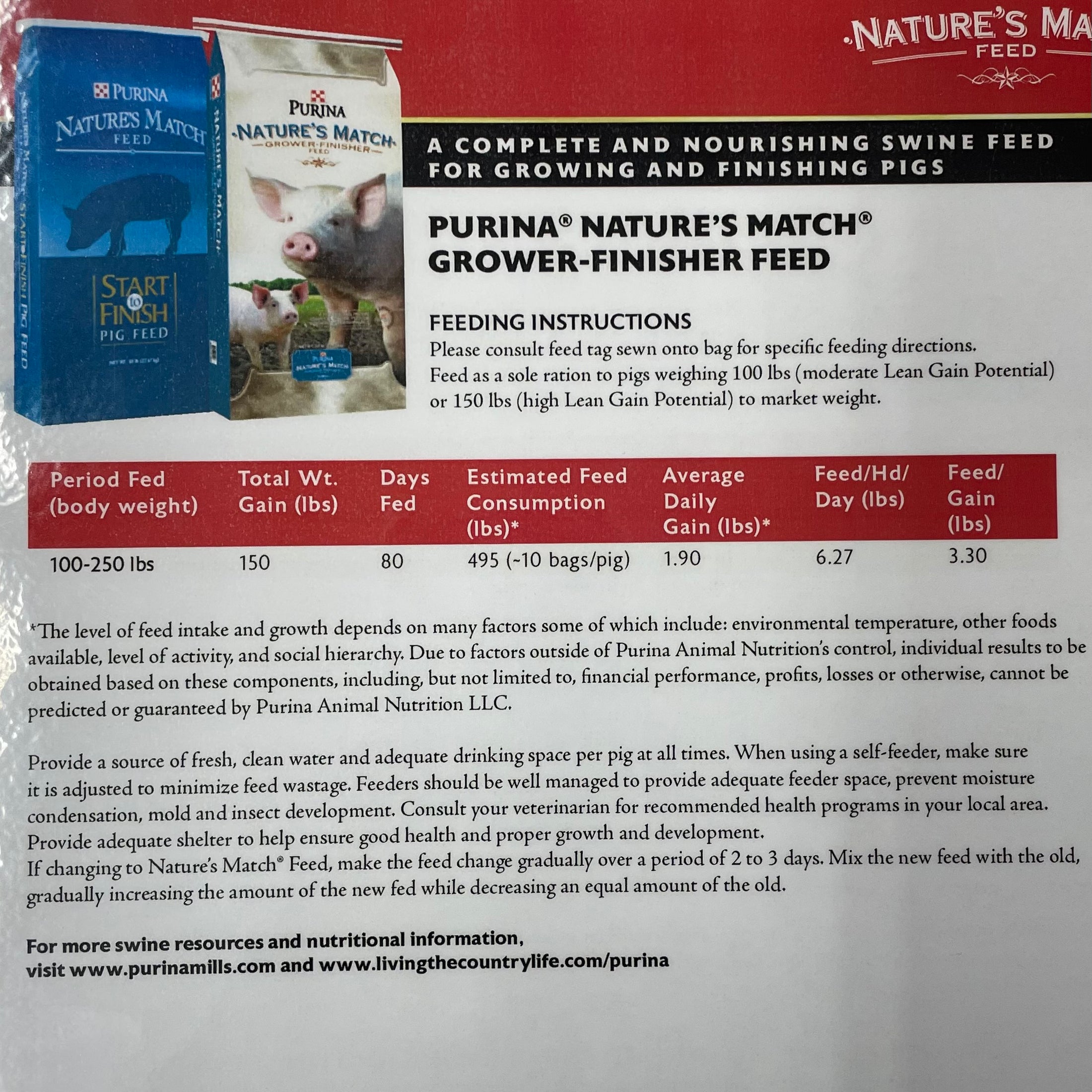MP PUR PIG - NATURES MATCH GROW & FINISH (BLUE) 50LB