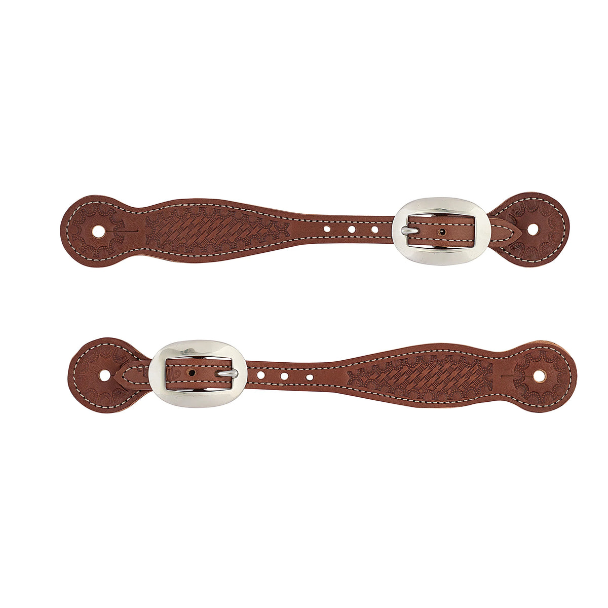 2026 WV SPUR STRAP: Basketweave Skirting Leather, Thin, Brown