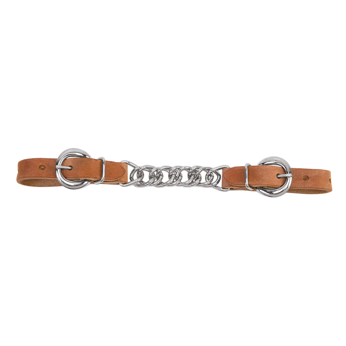 2026 WV CURB STRAP: Harness Leather 3-1/2" Single Flat Link Chain