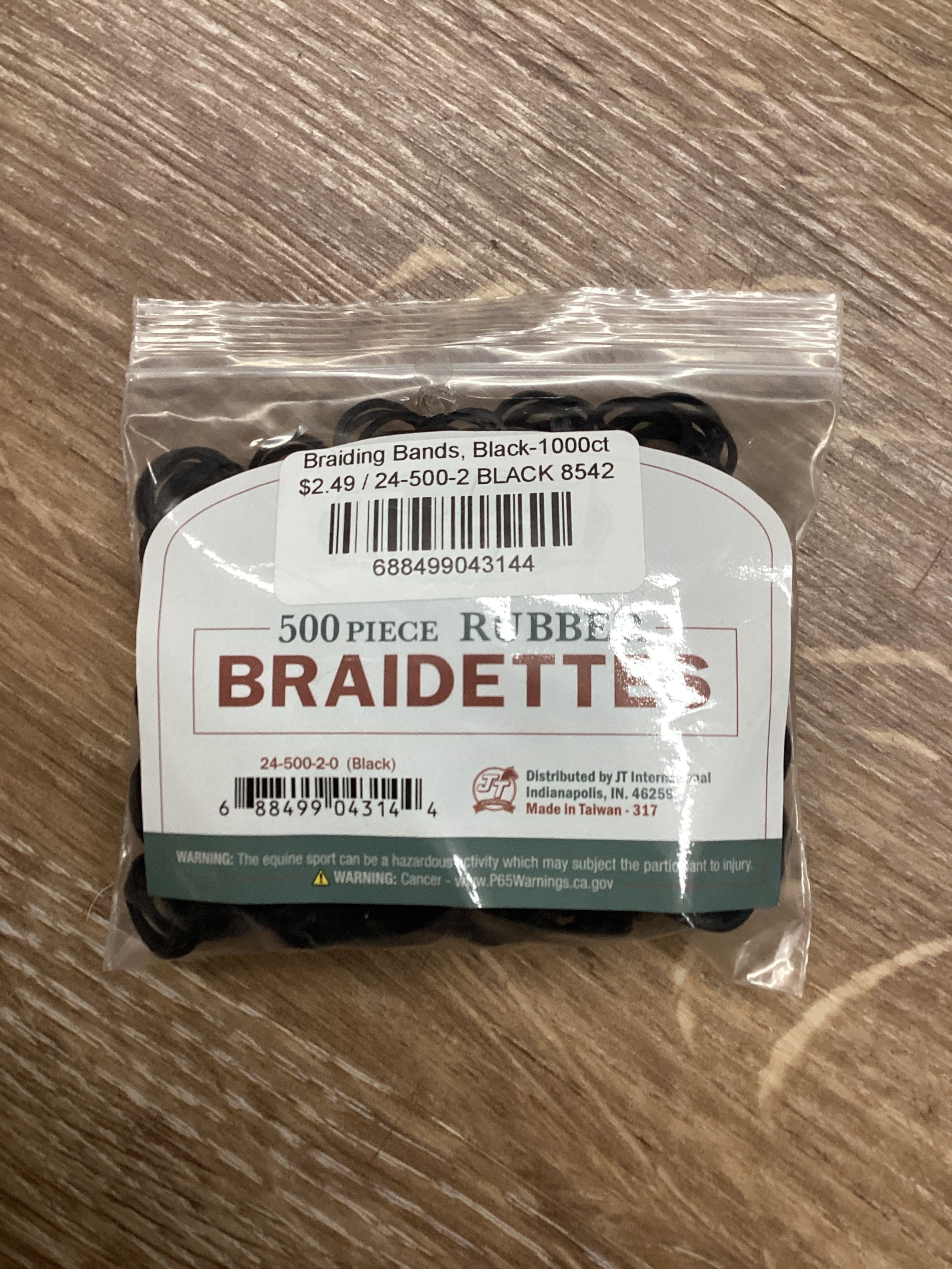 Braiding Bands, Black-1000ct