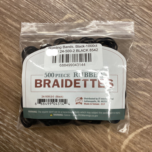 Braiding Bands, Black-500ct