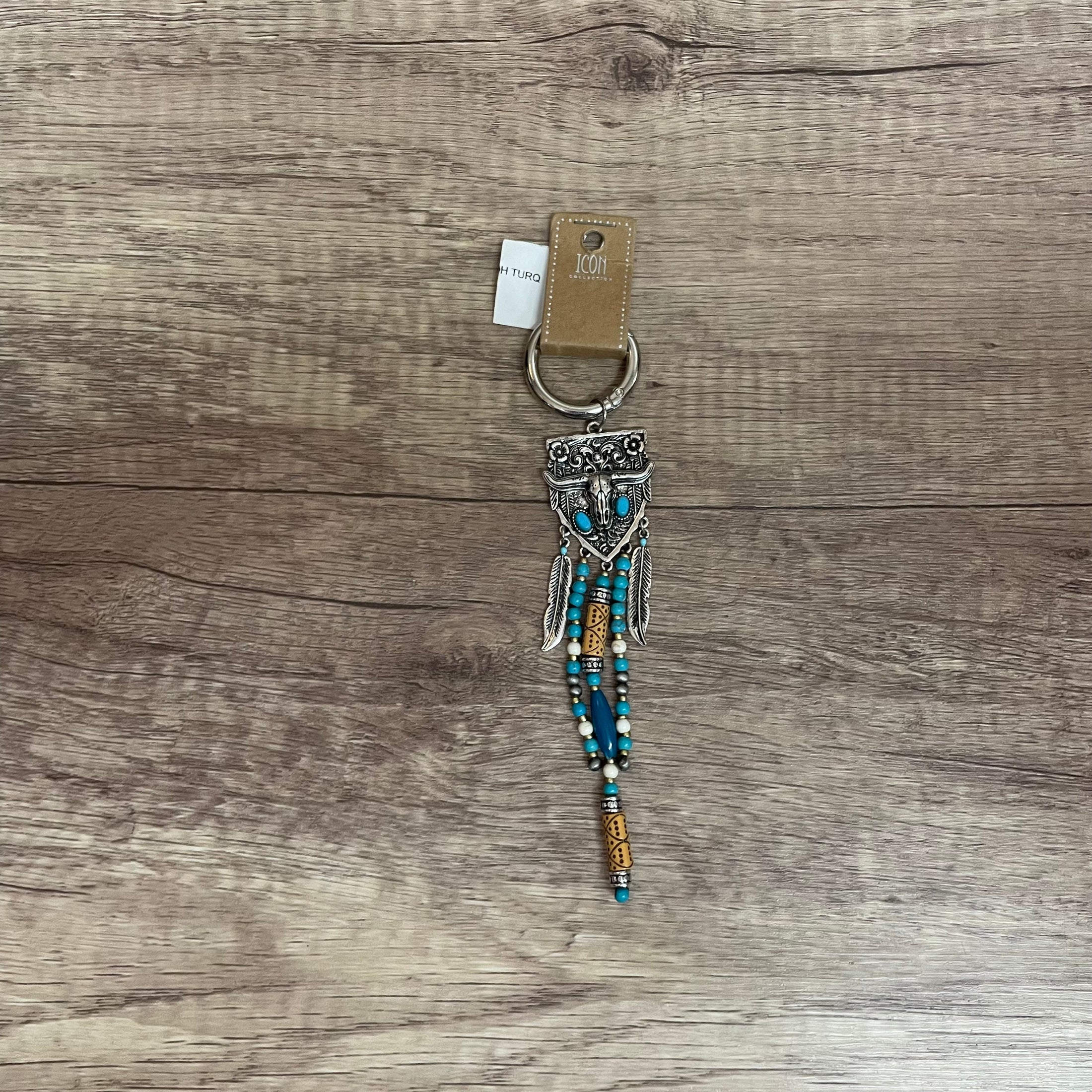 LONGHORN WEST BOH TURQ KEY CHAIN