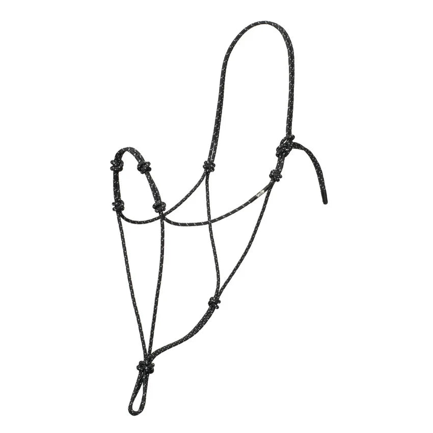 2026 WV Halter: Silvertip Four knot Rope, Small, Black/Silver