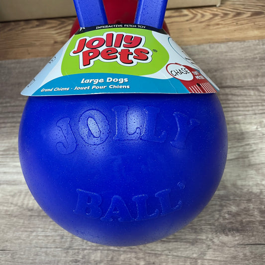JOLLY BALL, 8" BLUE TUG N TOSS