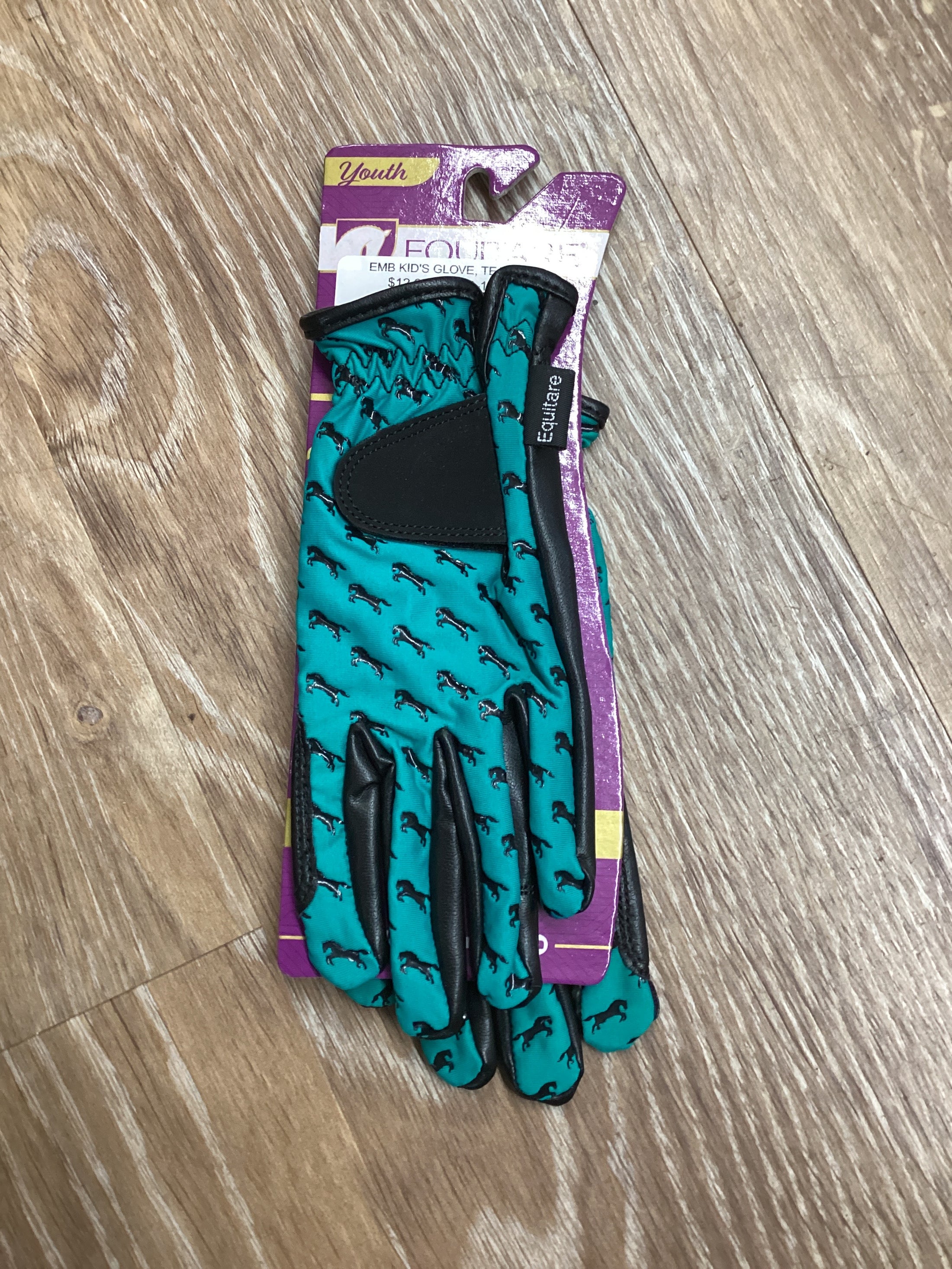 EMB KID'S GLOVE, TEAL MED