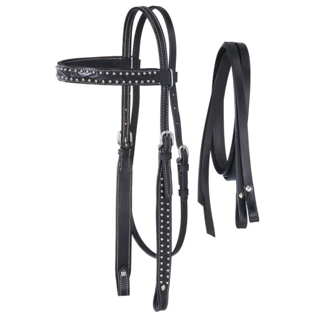 BRADEN PONY HEADSTALL W/REINS BLK