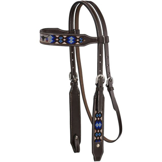 BEADED LONGHORN HEADSTALL-HEADSTALL