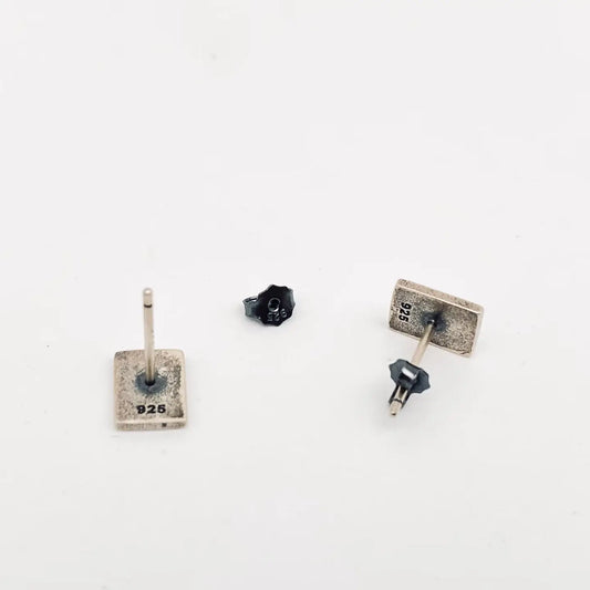 Sterling Silver Heart Ace Poker Stud Earrings