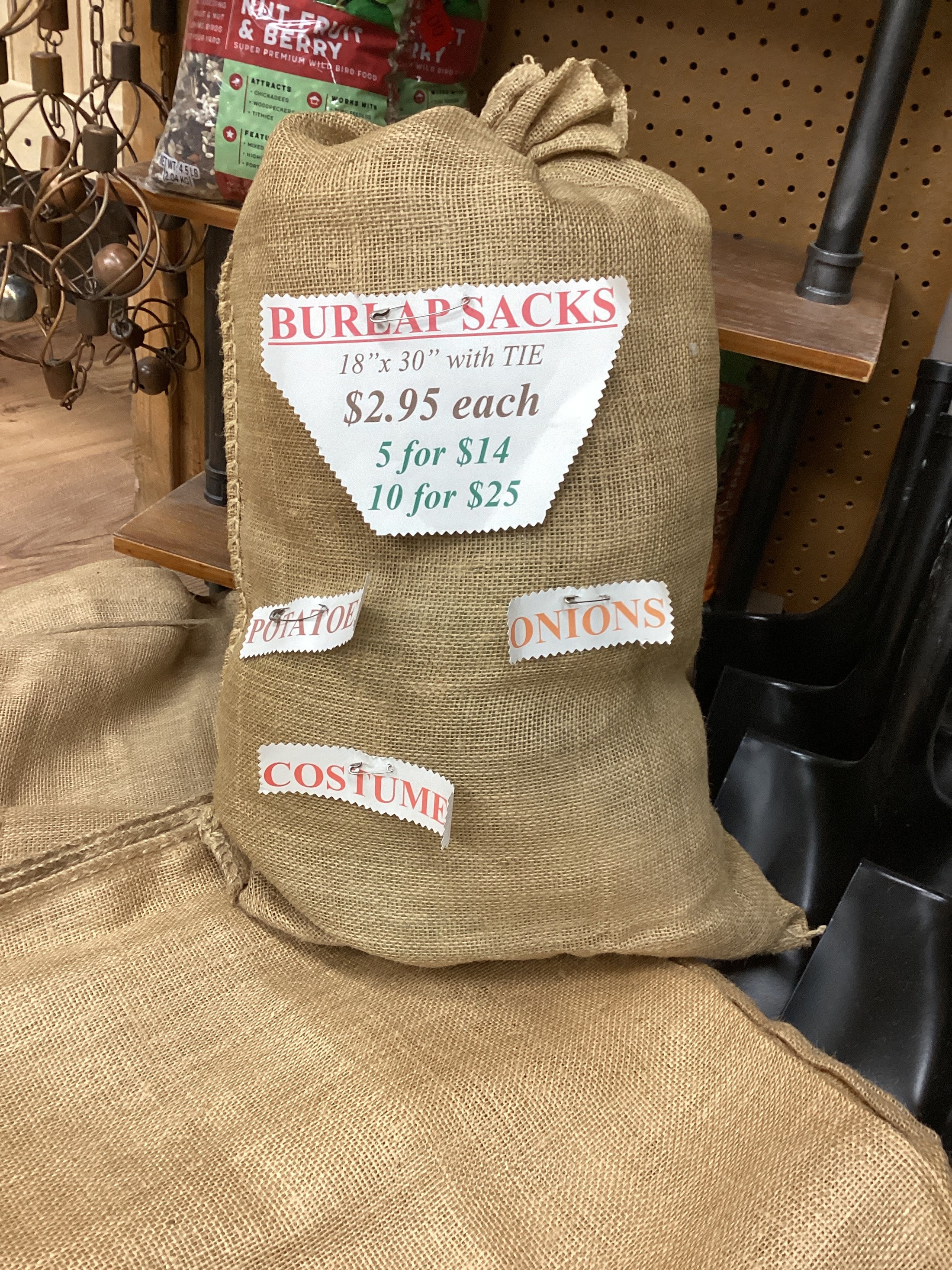 Burlap Bag 18x30 w/tie-Burlap Sack : Big