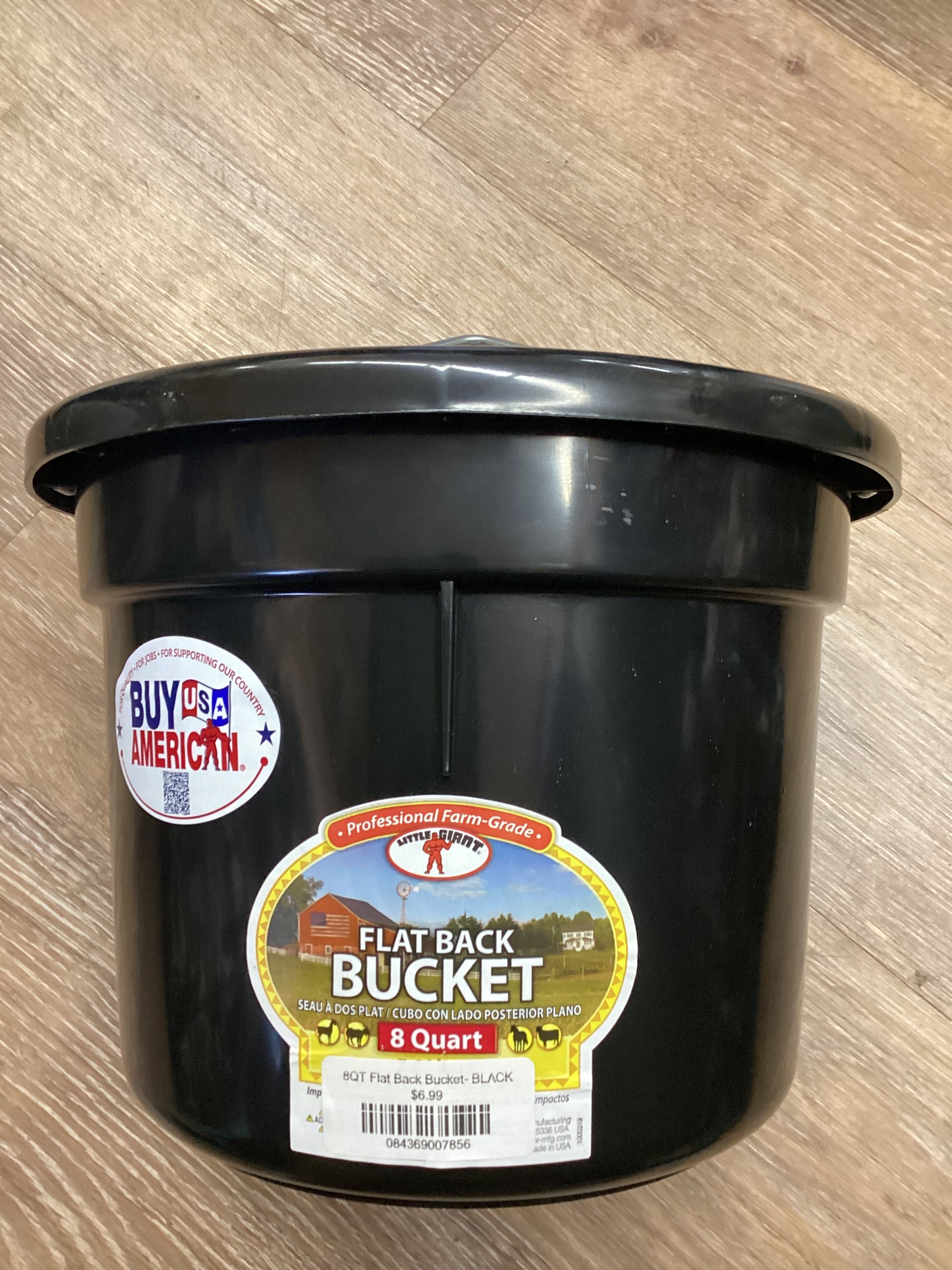 8QT Flat Back Bucket- BLACK